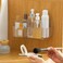 Poeland Wall Mount Storage Organizer Clear Storage Box Holder Basket with 3 Compartments No Drilling Hang WallsDoors for Kitchen Cabinet Bathroom Bedroom Office