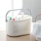 UUJOLY Plastic Storage Baskets with Handles Shower Caddy Shelf Organizers Basket for Bathroom Kitchen Dorm Room Grey