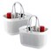 UUJOLY Portable Shower Caddy Basket Tote Plastic Storage Basket with Handles Organizer Bins for Kitchen Bathroom College Dorm White 2 Pack