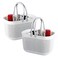 UUJOLY Portable Shower Caddy Basket Tote Plastic Storage Basket with Handles Organizer Bins for Kitchen Bathroom College Dorm White 2 Pack