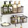 Yougai Shower Caddy Shower Organizer with Soap Holder and Hooks Rustproof Shower Shelves No Drilling Bathroom Organizers and Storage WallMounted Kitchen Home Decor Brown