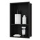 Qeke Stainless Steel Shower Niche 12 X 18 No Tile Needed Wall Niche Double Shelves Recessed Shower Shelf for Bathroom Storage Matte Black