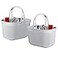UUJOLY Portable Shower Caddy Basket Tote Plastic Storage Basket with Handles Organizer Bins for Kitchen Bathroom College Dorm Grey 2 Pack