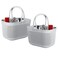 UUJOLY Portable Shower Caddy Basket Tote Plastic Storage Basket with Handles Organizer Bins for Kitchen Bathroom College Dorm Grey 2 Pack