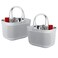 UUJOLY Portable Shower Caddy Basket Tote Plastic Storage Basket with Handles Organizer Bins for Kitchen Bathroom College Dorm Grey 2 Pack
