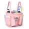 Temede Mesh Shower Caddy Tote Large Shower Caddy Basket Portable Quick Dry Hanging Toiletry Bag 8 Storage Pocket Bath Organizer for College Dorm Gym Camp Travel Pink