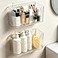 Lae Nuvole Set Of 2 Cabinet Door Organizer Wall Mounted Shower Basket Shower Caddy Stackable Plastic Adhesive Organizer for Bathroom Kitchen Cabinet Pantry Makeup BPA Free Clear