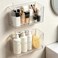 Lae Nuvole Set Of 2 Cabinet Door Organizer Wall Mounted Shower Basket Shower Caddy Stackable Plastic Adhesive Organizer for Bathroom Kitchen Cabinet Pantry Makeup BPA Free Clear