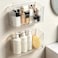 Lae Nuvole Set Of 2 Cabinet Door Organizer Wall Mounted Shower Basket Shower Caddy Stackable Plastic Adhesive Organizer for Bathroom Kitchen Cabinet Pantry Makeup BPA Free Clear
