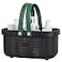 JiatuA Plastic Storage Basket with Handle Portable Shower Caddy Tote Organizer Basket Bin for Bathroom Kitchen Dorm Room Bedroom Black Green