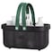 JiatuA Plastic Storage Basket with Handle Portable Shower Caddy Tote Organizer Basket Bin for Bathroom Kitchen Dorm Room Bedroom Black Green