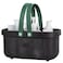 JiatuA Plastic Storage Basket with Handle Portable Shower Caddy Tote Organizer Basket Bin for Bathroom Kitchen Dorm Room Bedroom Black Green
