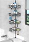 KEGII Corner Shower Caddy Tension Pole Rustproof Tension Rod Organizer Floor to Ceiling Shower Caddy 251142 inch Bathroom Storage Rack Corner Waterproof Dark Gray