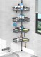 KEGII Corner Shower Caddy Tension Pole Rustproof Tension Rod Organizer Floor to Ceiling Shower Caddy 251142 inch Bathroom Storage Rack Corner Waterproof Dark Gray