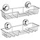 SANNO Suction Cup Shower Caddy Bathroom Caddies Storage Combo Organizer No Damage Suction CupRustproof Wire Basket for Kitchen Bathroom Accessories Rustproof Stainless Steel 2 Pack