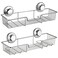 SANNO Suction Cup Shower Caddy Bathroom Caddies Storage Combo Organizer No Damage Suction CupRustproof Wire Basket for Kitchen Bathroom Accessories Rustproof Stainless Steel 2 Pack