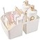rejomiik Portable Shower Caddy Basket with Bamboo Handle Plastic Cleaning Caddy Bathroom Organizer Tote for College Dorm Essentials Bath Toy Storage White