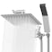 Heatsistence All Metal Shower Head 8 Dual Square Shower Head With Handheld Wand 71in Hose Set High Pressure Rain Shower Heads Combo 3Way Diverter Rainfall Showerhead with Adjustable Extension Arm