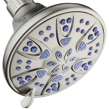 AquaDance Antimicrobial AntiClog HighPressure 6Setting Shower Head with Microban Nozzle Protection from Growth of Mold Mildew Bacteria for Stronger Shower 4 Sunset Blue