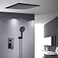 LightInTheBox Contemporary 2Function Rain Shower Head Ceiling Mounted Rainfall Square Shower Head Stainless Steel Overhead Rainfall Massage Top Sprayer Matte Black