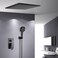 LightInTheBox Contemporary 2Function Rain Shower Head Ceiling Mounted Rainfall Square Shower Head Stainless Steel Overhead Rainfall Massage Top Sprayer Matte Black