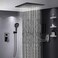 LightInTheBox Contemporary 2Function Rain Shower Head Ceiling Mounted Rainfall Square Shower Head Stainless Steel Overhead Rainfall Massage Top Sprayer Matte Black