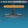Midanya Rain Shower Head Stainless Steel Large Rainfall Shower Head High Pressure Bathroom Waterfall Square Showerhead Ceiling or Wall Mount Matte Black 8 Inch