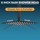 Midanya Rain Shower Head Stainless Steel Large Rainfall Shower Head High Pressure Bathroom Waterfall Square Showerhead Ceiling or Wall Mount Matte Black 8 Inch