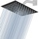 Midanya Rain Shower Head Stainless Steel Large Rainfall Shower Head High Pressure Bathroom Waterfall Square Showerhead Ceiling or Wall Mount Matte Black 8 Inch