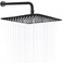 HarJue 12 Inch Rain Shower Head With 15 Inch Extension Arm Stainless Steel Large Rainfall Luxury SquareWaterfall Full Body CoverageEasy to Install Matte Black