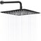HarJue 12 Inch Rain Shower Head With 15 Inch Extension Arm Stainless Steel Large Rainfall Luxury SquareWaterfall Full Body CoverageEasy to Install Matte Black
