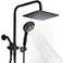 VXV 8 High Pressure Rainfall Shower Head with 6 Function Handheld Shower Spray Dual Shower Head Combo with Adjustable Slide Bar Luxury Matte Black