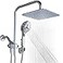 VXV Rainfall Shower Head Combo 8 High Pressure Rain Shower Head with 6 Function Handheld Spray Dual Shower Head Combo with Adjustable Slide Bar Chrome