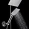 Dream Spa Hotel Spa UltraLuxury 9 Square Rainfall Shower Head Handheld Combo Convenient PushButton Flow Control for easy onehand operation Switch flow settings with same hand Premium Chrome