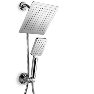 Dream Spa Hotel Spa UltraLuxury 9 Square Rainfall Shower Head Handheld Combo Convenient PushButton Flow Control for easy onehand operation Switch flow settings with same hand Premium Chrome