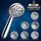 FREZZEL High Pressure Shower Head With Handheld Spray 6 Settings Handheld Shower Heads with 60 Inches SS Hose and Adjustable Bracket Removable shower head 4 Chrome