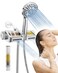 MakeFit Filtered Shower Head with Handheld Combo Dual 2in1 Spa System with Massage Shower and 10 Modes Hand Held Shower High Pressure with Built in Power Wash Mode Chrome