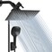 NearMoon Shower Head with Hose High Pressure Stainless Steel Rain Shower and 3 Settings Handheld Spray Combo with Push Button Flow Control 12 Inch Matte Black