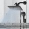 NearMoon Shower Head with Hose High Pressure Stainless Steel Rain Shower and 3 Settings Handheld Spray Combo with Push Button Flow Control 12 Inch Matte Black
