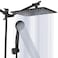 kaqinu Shower Head Kaqinu 8 High Pressure Rainfall Shower HeadHandheld Showerhead Combo with 11 Extension Arm Antileak Shower Head with HolderHose Flow Regulator Matt Black