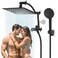 Hibbent All Metal cUPC Certified Shower Head 10 High Pressure Rain Shower Head Handheld Showerhead Combo with 16 Adjustable Extension Arm 10 Sprays 71 Hose Showerhead Holder Matte Black