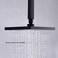 YJROOMS 6 Inch Ceiling Mount Shower Arm Matte Black Square Shower Head Pipe With Flange 12 NPT Tapered Threads Rain Shower Arm