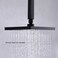 YJROOMS 6 Inch Ceiling Mount Shower Arm Matte Black Square Shower Head Pipe With Flange 12 NPT Tapered Threads Rain Shower Arm