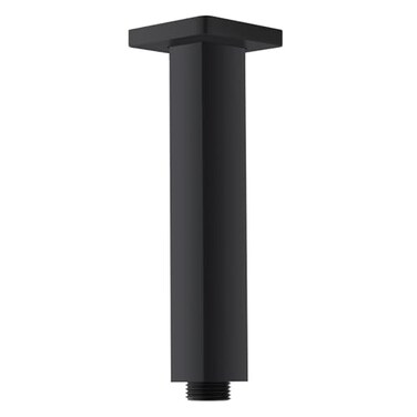 YJROOMS 6 Inch Ceiling Mount Shower Arm Matte Black Square Shower Head Pipe With Flange 12 NPT Tapered Threads Rain Shower Arm
