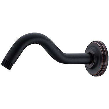 DIKUROOMS 8 Inch SShape Curved Shower Arm with Flange Stainless Steel Shower Head Extension Replacement Pipe ArmOil Rubbed Bronze