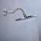 DIKUROOMS 8 Inch SShape Curved Shower Arm with Flange Stainless Steel Shower Head Extension Replacement Pipe ArmWall MountedBrushed Nickel
