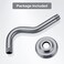 DIKUROOMS 8 Inch SShape Curved Shower Arm with Flange Stainless Steel Shower Head Extension Replacement Pipe ArmWall MountedBrushed Nickel