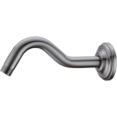DIKUROOMS 8 Inch SShape Curved Shower Arm with Flange Stainless Steel Shower Head Extension Replacement Pipe ArmWall MountedBrushed Nickel