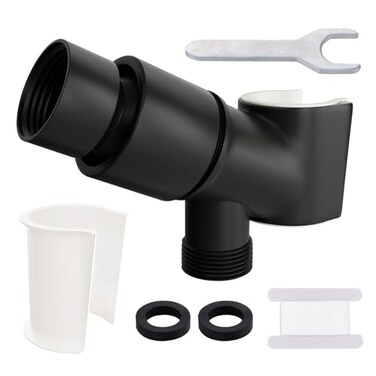 inwindrain All Metal Handheld Shower Head Holder Adjustable Wand Holder with Universal Arm Mount and Brass Pivot Ball