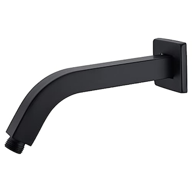 DIKUROOMS Angled Shower Arm with FlangeSquare Shaped Shower Arm 8 Inches WallMounted for Fixed Shower Head Replacement Stainless Steel Matte Black